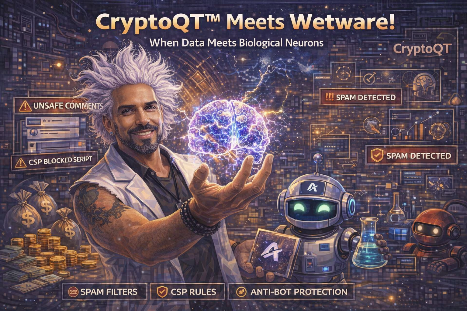 Organoid Intelligence for Crypto Trading: CryptoQT™ + CorticalLabs Wetware Integration